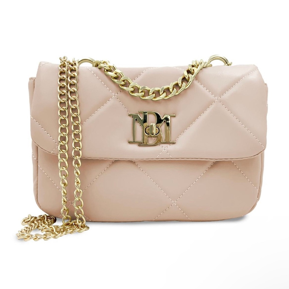 NWT Badgley Mischka Big Diamond Quilted Crossbody Bag - Off White